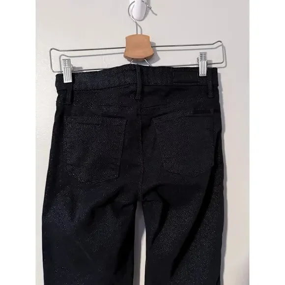 RTA dark navy black sparkle cotton velvet Kiki flare crop cropped jeans pants - Picture 8 of 12